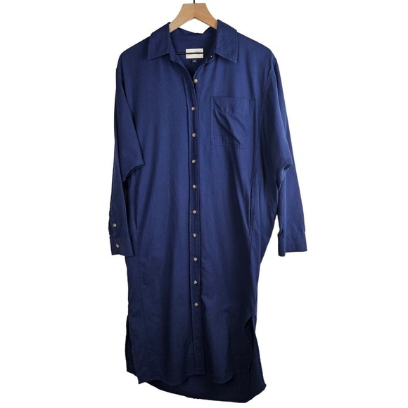 Universal Thread Midi Shirt‎ Dress XS Navy Blue Button Front - Picture 3 of 10